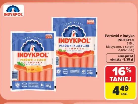 Parówki z indyka klasyczne Indykpol