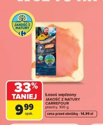 Łosoś wędzony Jakość z Natury Carrefour plastry
