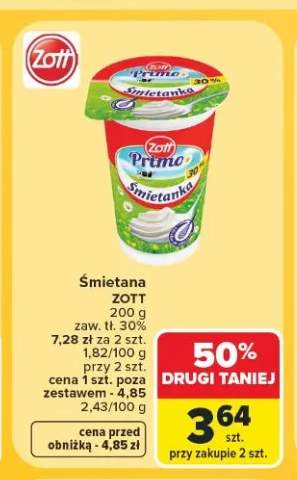 Śmietana Zott Primo 30%