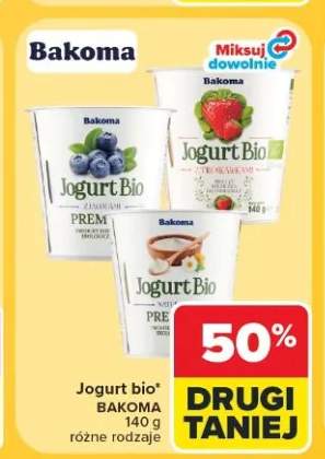 Jogurt Bio z borówkami Bakoma +2 warianty