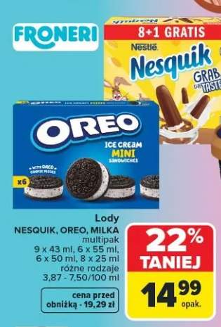 Lody multipak Oreo +1 wariant