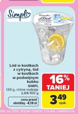 Lód w kostkach z cytryną Simpl +1 wariant