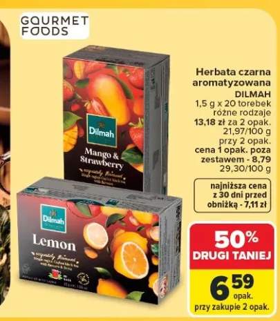 Herbata czarna aromatyzowana Dilmah Mango & Strawberry +1 wariant