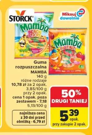 Guma rozpuszczalna Mamba Beach Sticks +1 wariant