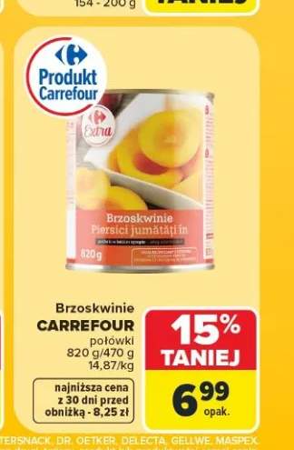 Brzoskwinie połówki w syropie Carrefour Extra