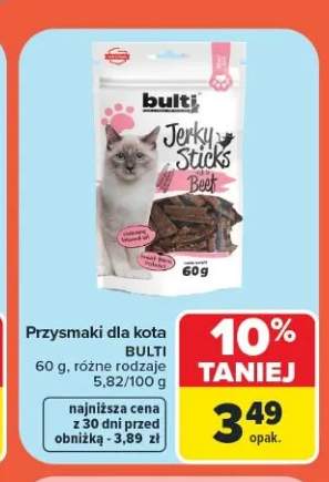 Przysmaki dla kota Bulti Jerky Sticks Beef