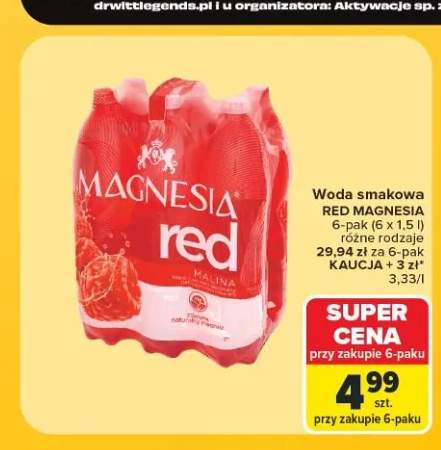 Woda smakowa Magnesia Red Malina 6-pak