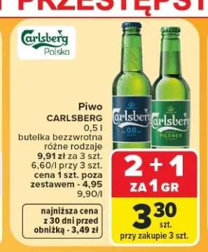 Piwo bezalkoholowe Carlsberg +1 wariant