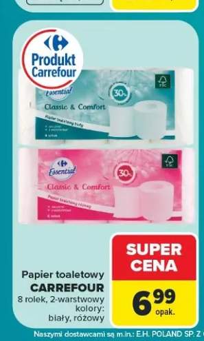 Papier toaletowy Carrefour Essential biały +1 wariant