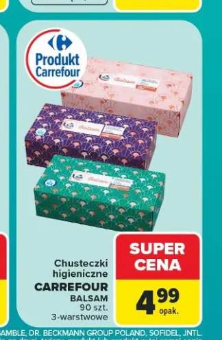 Chusteczki higieniczne Carrefour Balsam