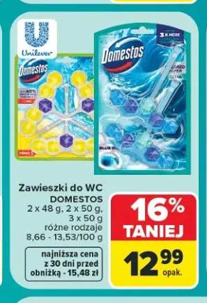 Zawieszki do WC Domestos 3x50 g +1 wariant