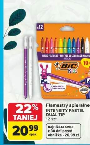 Flamastry spieralne BIC Intensity Pastel Dual Tip 12-pak