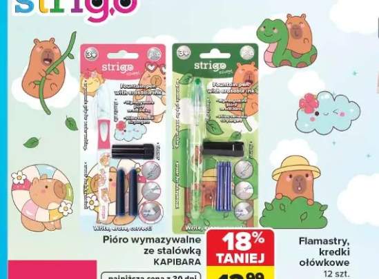 Pióro wymazywalne ze stalówką Strigo Kapibara różowe