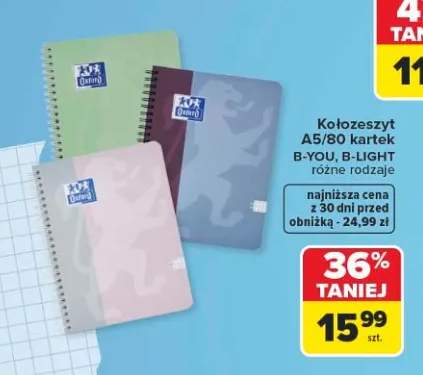 Kołozeszyt A5 80 kartek Oxford B-You +1 wariant