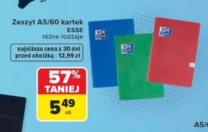 Zeszyt Oxford ESSE A5 60 kartek