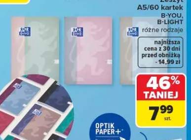 Zeszyt Oxford B-YOU B-LIGHT A5 60 kartek