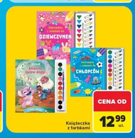 Książeczka z farbami Kolorowanka z zadaniami dla dziewczynek +1 wariant