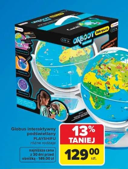 Globus interaktywny podświetlany Playshifu Orboot Odkrywca