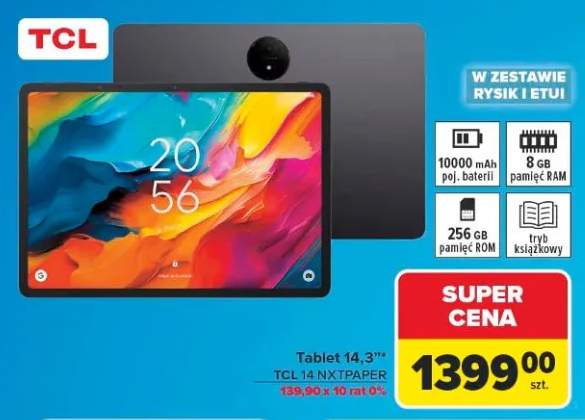 Tablet TCL 14 NXTPAPER w zestawie z rysikiem i etui