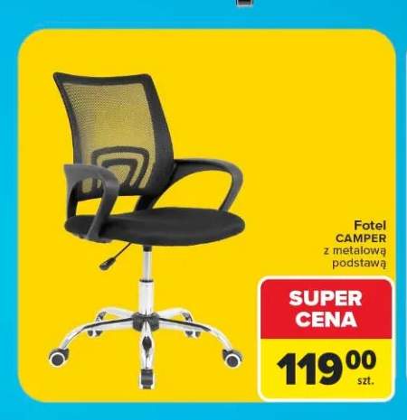 Fotel CAMPER z metalową podstawą