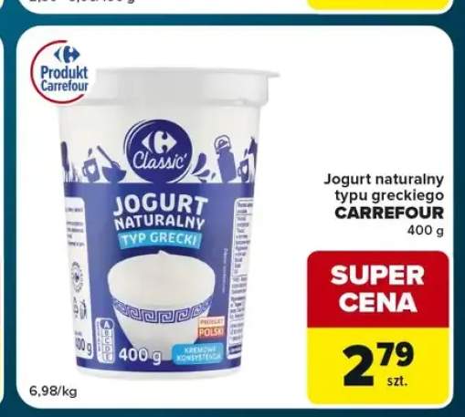 Jogurt naturalny typu greckiego Carrefour Classic
