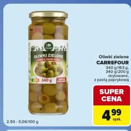 Oliwki zielone z pastą paprykową Carrefour +1 wariant
