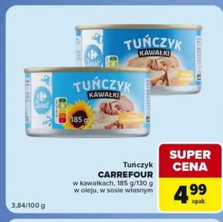 Tuńczyk w kawałkach w oleju Carrefour +1 wariant
