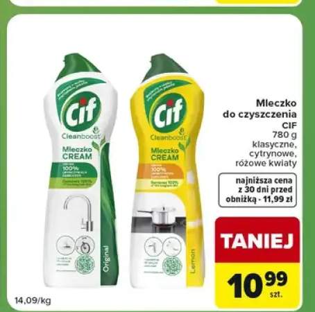 Mleczko do czyszczenia Cif Cleanboost Cream różowe kwiaty +2 warianty