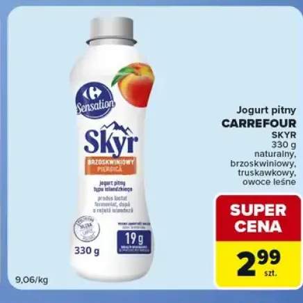Jogurt pitny Skyr owoce leśne Carrefour +3 warianty