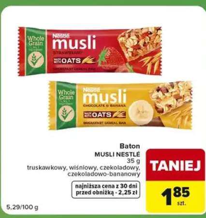 Baton musli Nestlé truskawkowy +3 warianty