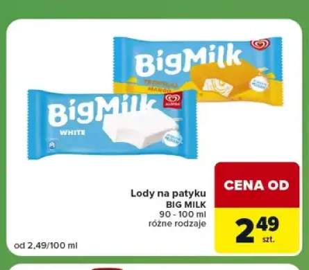 Lody na patyku Big Milk White +1 wariant