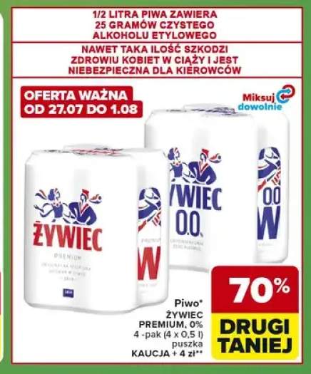 Piwo bezalkoholowe Żywiec 4-pak +1 wariant