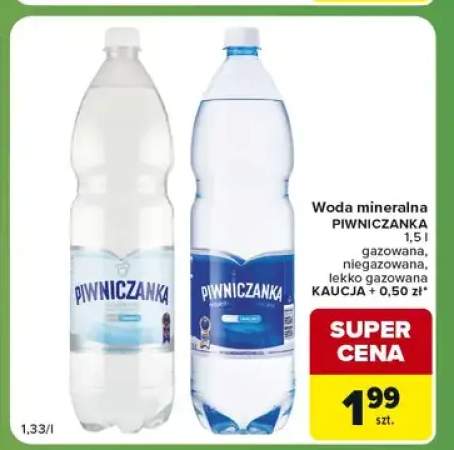 Woda mineralna Piwniczanka lekko gazowana +1 wariant