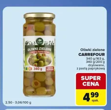 Oliwki zielone z pastą paprykową Carrefour Classic