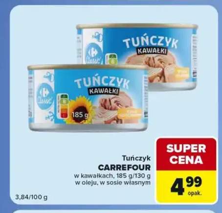 Tuńczyk w kawałkach w sosie własnym Carrefour Classic