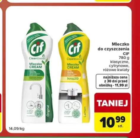 Mleczko do czyszczenia Cif Cleanboost różowe kwiaty