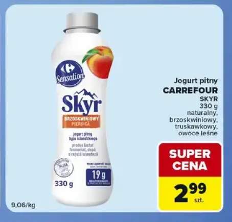 Jogurt pitny Skyr owoce leśne Carrefour Sensation +3 warianty