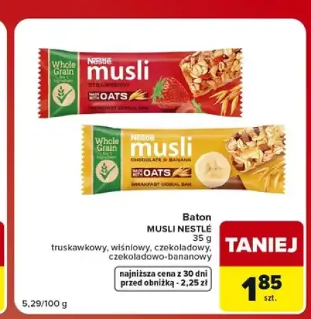Baton musli Nestlé truskawkowy +3 warianty