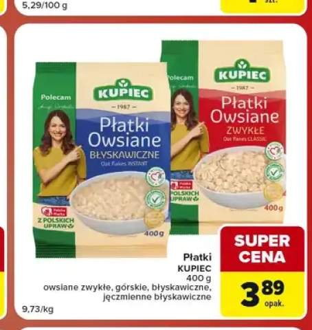 Płatki jęczmienne błyskawiczne Kupiec +3 warianty