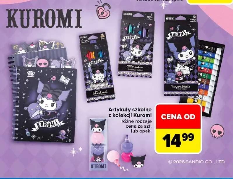 Artykuły szkolne Kuromi