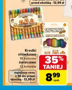 Kredki świecowe 12 kolorów Capybara Wikam +1 wariant