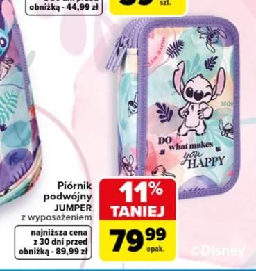 Piórnik podwójny CoolPack JUMPER z wyposażeniem Stitch