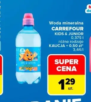 Woda mineralna niegazowana Carrefour Kids & Junior