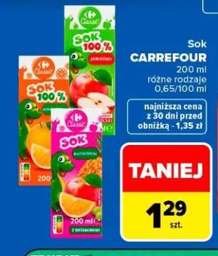 Sok jabłkowy Carrefour Classic +2 warianty