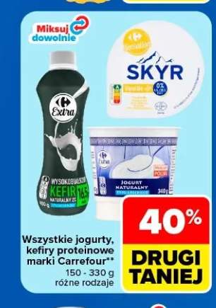 Kefir wysokobiałkowy Carrefour Extra +3 warianty