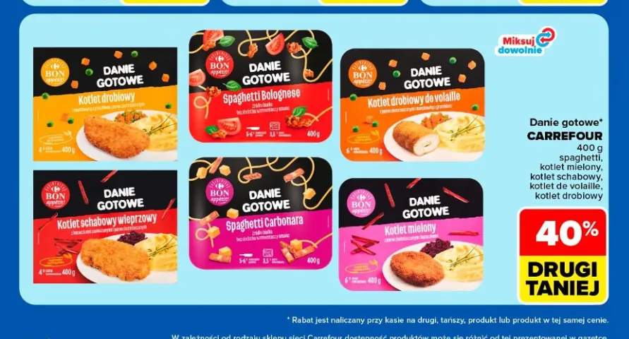 Danie gotowe Spaghetti Bolognese Bon Appétit! Carrefour +5 wariantów