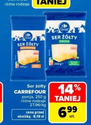 Ser żółty Dziuramer porcja Carrefour Classic +1 wariant
