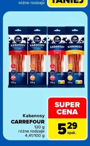 Kabanosy wieprzowe Carrefour Classic +3 warianty
