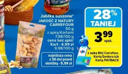 Jabłka suszone Jakość z Natury Carrefour