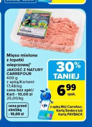Mięso mielone z łopatki wieprzowej Jakość z Natury Carrefour
